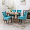 INFURNIC Dining Chairs Ultra Side Chair with Thickened Fabric and Solid Wood Legs for Dining Room, Blue, 22.8"*20.8"*35.4" - 3 of 4