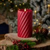 Christmas Swirl Motion Flameless Candle 4x8 Red - 2 of 4