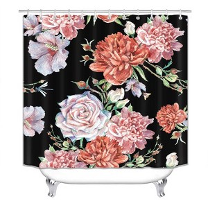 Large Rose And Vine Pattern Shower Curtains for Bathroom Waterproof Fabric Bath Curtain Durable Soft Stylish Bathroom Decor 72x72 Inch - 1 of 1