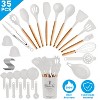 NewHome "35-Piece Kitchen Utensils Set with Holder – Complete Cooking & Baking Tools, Spatulas, Spoons, Tongs, Cups" White - 3 of 4