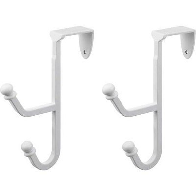 White Vinyl Coated Steel Over-the-Door Double Hook