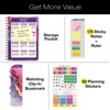 HARDCOVER 2026 Planner, 5.5"x8": 14 Months (Nov 2025-Dec 2026), Daily/Weekly/Monthly,  Bookmark, Pocket Folder w Sticky Notes (Rainbow Gold Marble) - 2 of 4