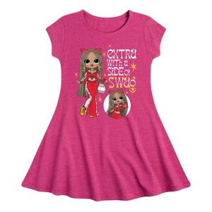 Girls' - LOL Surprise! - Extra w/ a Side of Swag Fit & Flair Cap Sleeve Dress - 1 of 3