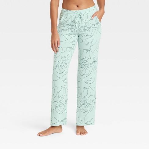 Women's Beautifully Soft Pajama Pants - Stars Above™ Green/Floral M