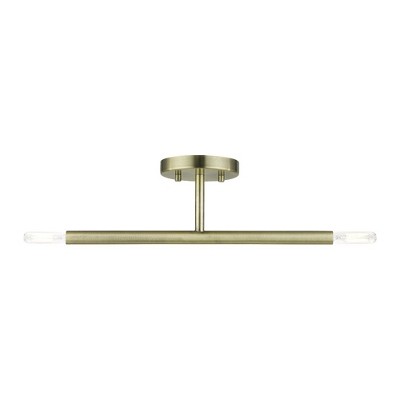 Livex Lighting Copenhagen 2 - Light Semi-Flush Mount in  Antique Brass