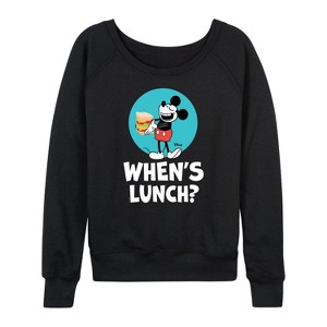 Women's - Disney - Mickey & Friends Lightweight French Terry Wide Neck Long Sleeve Shirt - 1 of 4