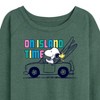 Women's - Peanuts - On Island Time Lightweight French Terry Wide Neck Long Sleeve Shirt - 2 of 4