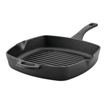 Victoria 10-Inch Cast Iron Grill Pan, Square Grill Pan Preseasoned with  Non-GMO Flaxseed Oil, Made in Colombia