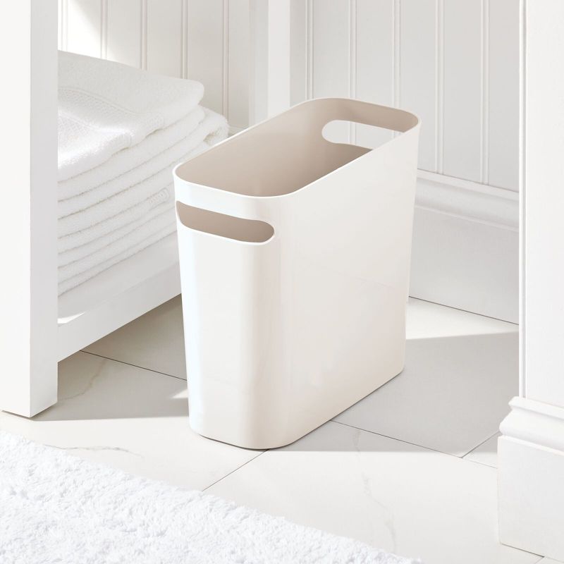 mDesign Plastic Small 1.5 Gal./5.7 Liter Trash Can with Built-In Handles, 2 of 7