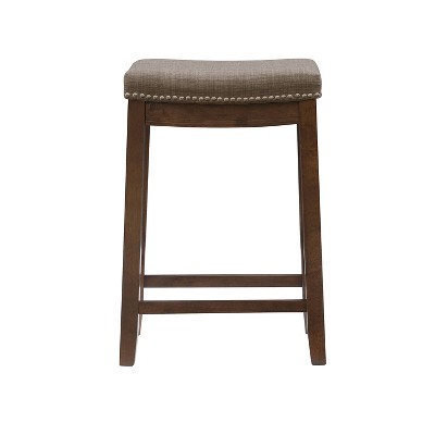 Claridge 26" Backless Gray Wood Saddle-Style Counter Stool