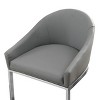 Carolina Living 26" Matteo Upholstered Counter Height Barstool Gray: Chrome, No Assembly, MDF Legs - image 3 of 4