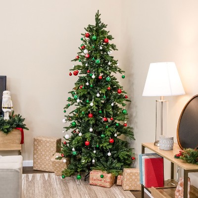 Winter Wonderland Red Green White Shatterproof Plastic Christmas Ornaments Set