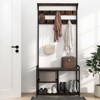 Costway 3-in-1 Coat Rack Industrial Hall Tree Shoe Bench Entryway Storage Shelf with Hooks - 2 of 4