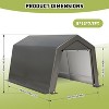 Outdoor Storage Shed, Portable Carport Shelter with Lockable Zipper Door, Durable Garage Tent for Motorcycles, Bikes & Tools, Features Roof Vents - 2 of 4