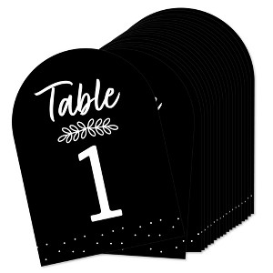 Big Dot of Happiness Mr. and Mrs. - Black and White Wedding or Bridal Shower Double-Sided 5 x 7 inches Cards - Table Numbers - 1-20 - 1 of 4