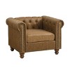 Chesterfield Tufted Velvet Accent Chair, Nailhead Trim Armchair with Rolled Arms, Deep Cushion, Classic Living Room Chair-The Pop Home - 2 of 4