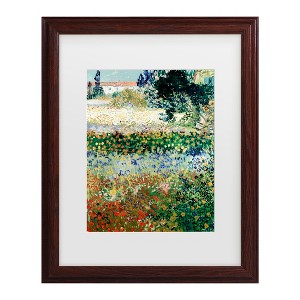 Trademark Fine Art -Vincent Van Gogh 'Garden in Bloom' Matted Framed Art - 1 of 1