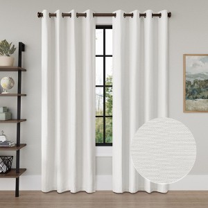 Awesome Home  Linen Texture Blackout Grommet Curtains Pair(2 Panels) - 1 of 4
