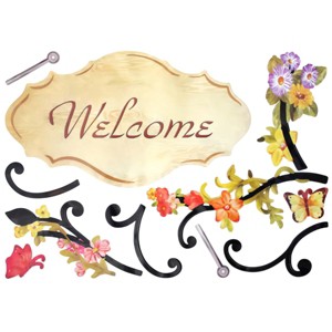 Slickblue Welcome Vinyl Wall Decal 19.5"x27.0" – Stylish Home Entryway Stickers for a Warm Greeting - 1 of 3