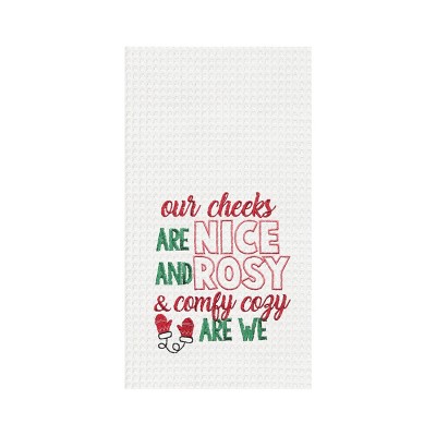 C&F Home Nice Rose & Cozy Embroidered Waffle Weave Kitchen Towel