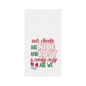 C&F Home Nice Rose & Cozy Embroidered Waffle Weave Kitchen Towel - 1 of 3