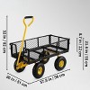 Heavy Duty Steel Garden Cart - 900 lbs Capacity, Removable Mesh Sides Convert to Flatbed, Utility Metal Wagon with 180¡ã Rotating Handle & 10" Tires - 3 of 4