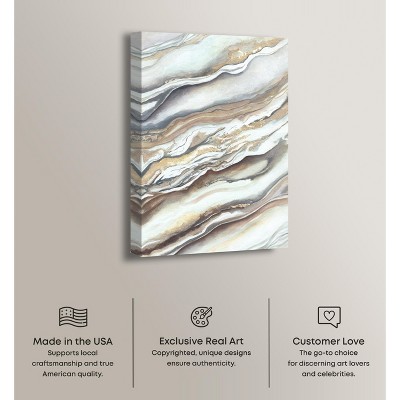 Neutral Beige and Gray Abstract Canvas Wall Art, 30" x 45"