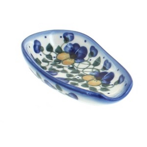 Blue Rose Polish Pottery 55d WR Unikat Small Spoon Rest - 1 of 1