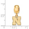 Black Bow Jewelry 14k Yellow Gold Plated Sterling Silver Nebraska Cornhuskers NCAA Bead Charm - 2 of 3