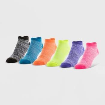 All Pro Women's Extended Size Lightweight 6pk No Show Athletic Socks - Assorted Colors 8-12