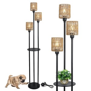 KTMBDW Floor Lamp with Shelves, Modern Standing Lamp with 3 Color Temperature Bulb for Living Room and Bedroom - 1 of 4