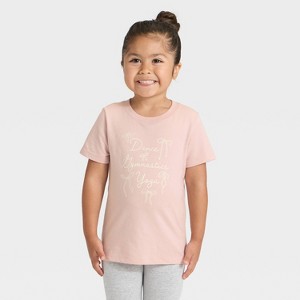 Toddler Girls' Dance Gymnastics Yoga Graphic T-Shirt - Cat & Jack™ Light Mauve - 1 of 4