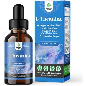 L-Theanine Liquid Drops, Nootropic Focus Supplement with L Theanine 200mg Per Serving + Chamomile Extract, Relaxation & Focus, Nature's Craft, 2oz - 1 of 4