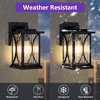 DAKAFUL Outdoor Wall Sconce Light Metal & Glass, Matte Black, Wall Light Fixture For Porch, Garage, Patio (Set Of 2)-Black - 4 of 4
