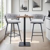 Set of 2 Swivel Counter Height Stools with Breathable Cushions, Seats with Back, Metal Legs, Modern Chairs for Kitchen or Bar-Maison Boucle - 3 of 4