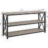 Nasitip Console Table, 3-Tier Entryway Table with Storage Open Shelve,Rustic Gray - 3 of 4