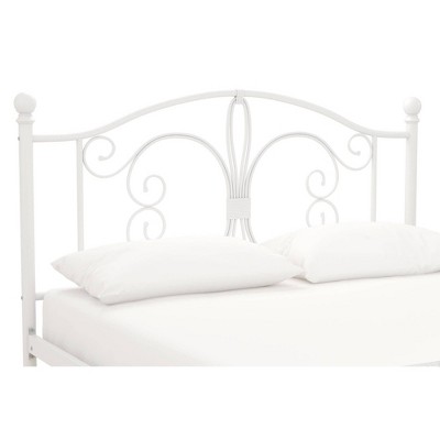 White Metal Full Bed with Scrollwork Headboard