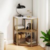 Costway Corner Printer Stand with Charging Station Adjustable Metal Mesh Shelf Black/Brown/White - 2 of 4