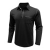 Mens Long Sleeve Polo Shirts Fall Summer Casual Button Collared Fashion Classic Top Blouse With Pocket - 2 of 4