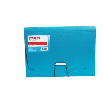 Staples 7 Pocket Reinforced Expanding Folder Letter Size Teal (52023-CC) TR52023/52023