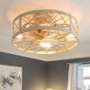 POWLIG 19.7-in White Gold Ceiling Fan with Light Kit Included - 2 of 4
