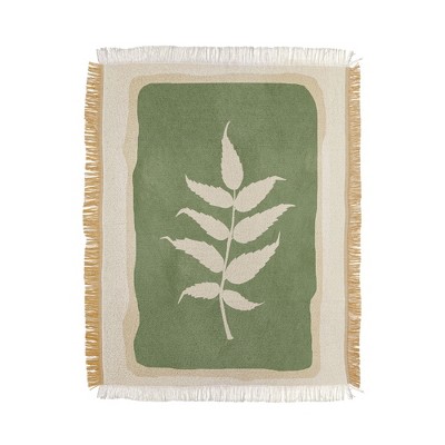 Nadja Leaf Design 19 56"x46" Woven Throw Blanket - Deny Designs