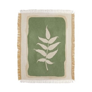 Nadja Leaf Design 19 56"x46" Woven Throw Blanket - Deny Designs - 1 of 4