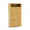 Tall Free-Standing Shoe Cabinet with 3 Flip Drawers, Hidden Shoe Storage for Entryway, Foyer & Hallway Organizer, Natural, 31.6" L x 9.6" W x 54.4" H - 3 of 4