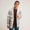 Lands' End Men's Long Sleeve Cotton Blend Shawl Fairisle Cardigan - 4 of 4