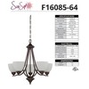 Sunset Preston 5-Light Chandelier, Opal Etched Glass, Provincial Bronze - 2 of 3