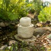 7" x 8" Abeline Floral White Glaze Stoneware Antique Plug-In Decorative Tabletop Water Fountain - 2 of 4