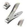 Unique Bargains Nail Clippers for Nail Care Portable Stainless Steel Zinc Alloy Titanium Tone Silver Tone 3Pcs - 3 of 4