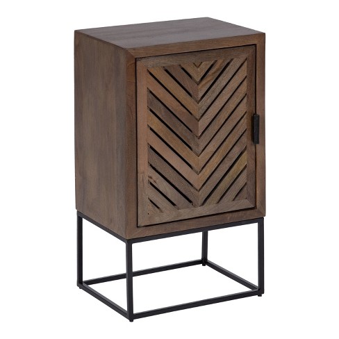 Kate and Laurel Karlsen Wood and Metal Slim Side Table - On Sale