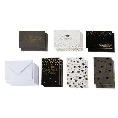 Best Paper Greetings 48 Pack Graduation Greeting Cards with Envelopes Bulk Boxed Set, 6 Gold Foil Designs, 4 x 6 in